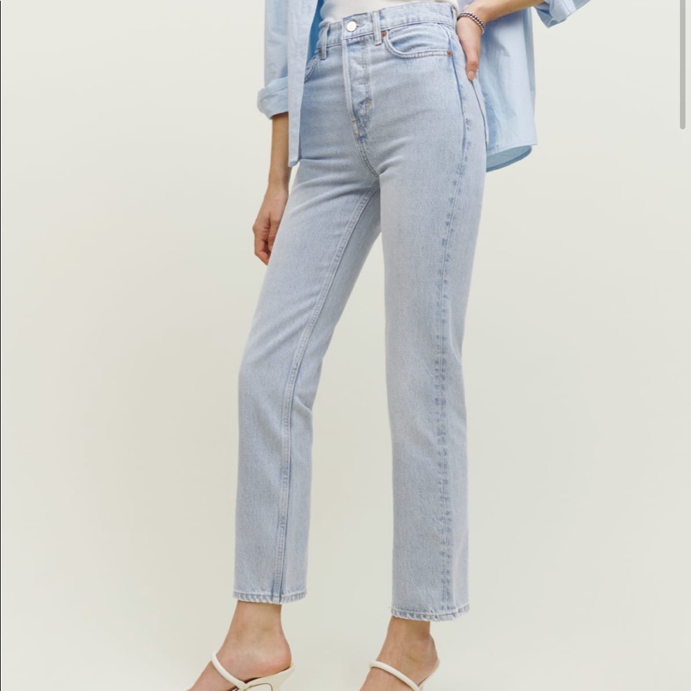 Reformation Light Blue High Rise Jeans